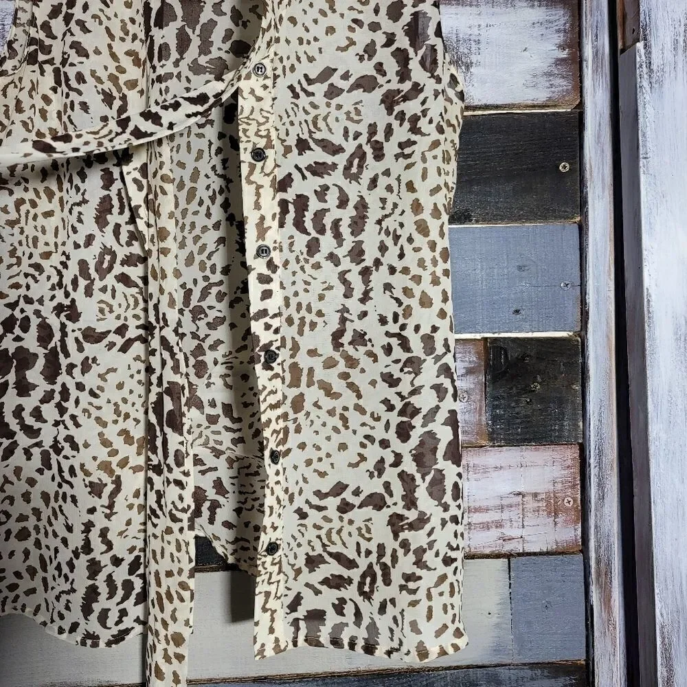 Mark. Animal Print Tie Infront Button Up Tanktop - Picture 7 of 7
